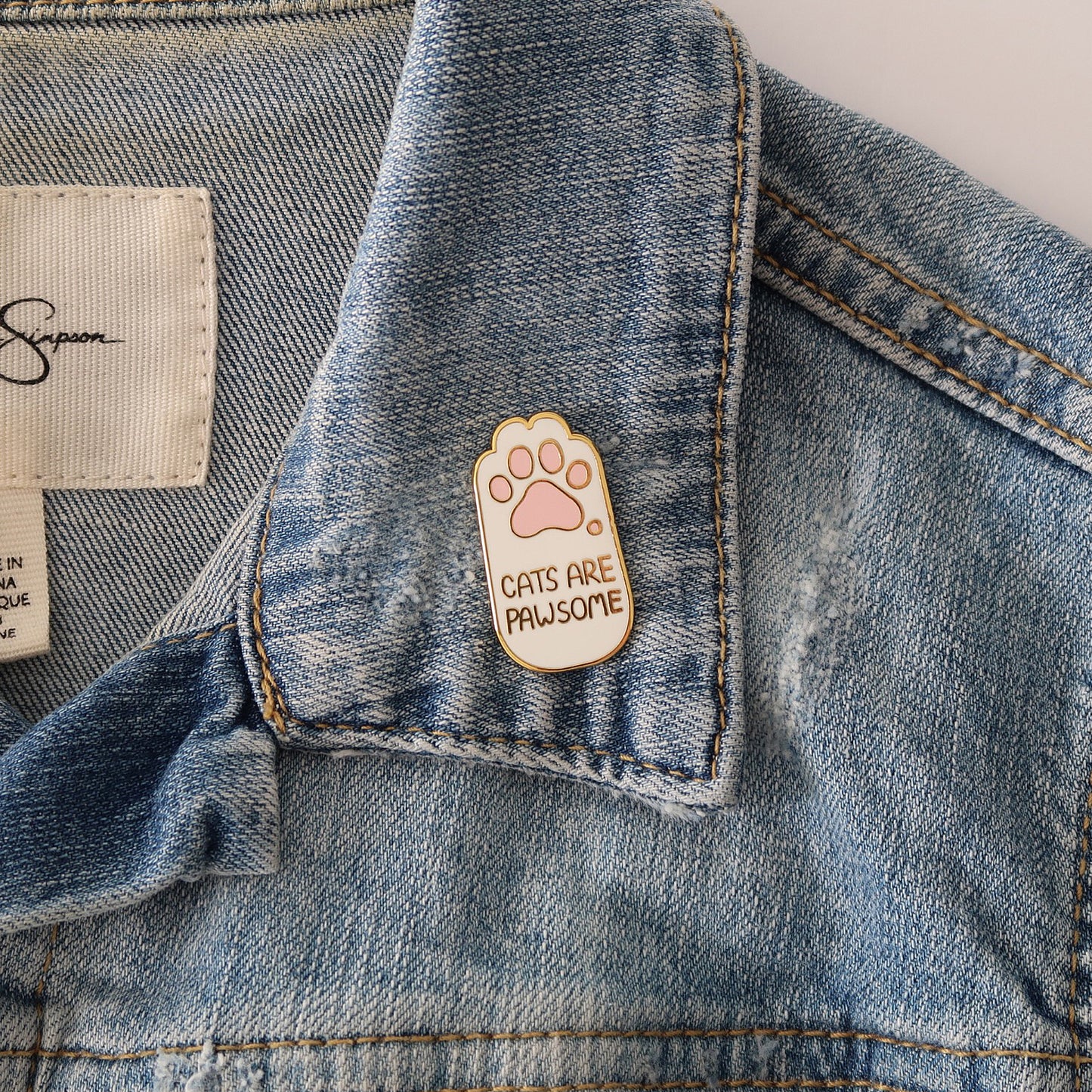 Cats Are Pawsome Enamel Pin