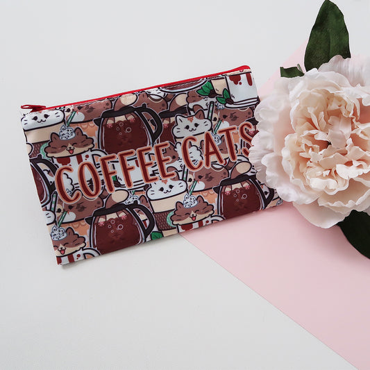 Coffee Cats Zippered Pouch