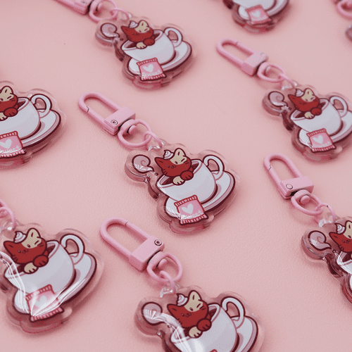 Cute Pink Cat Phone Charm