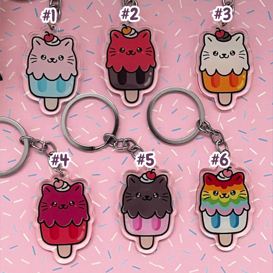 Ice Cream Kitty Keychains