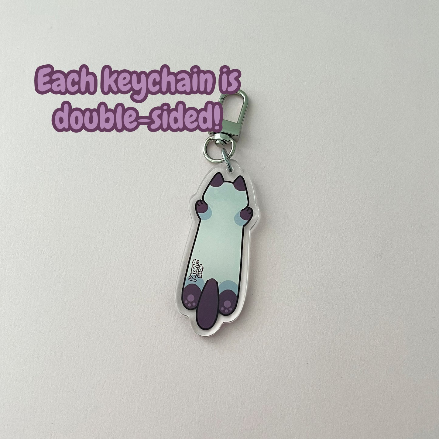 Long Cat Double-Sided Keychain
