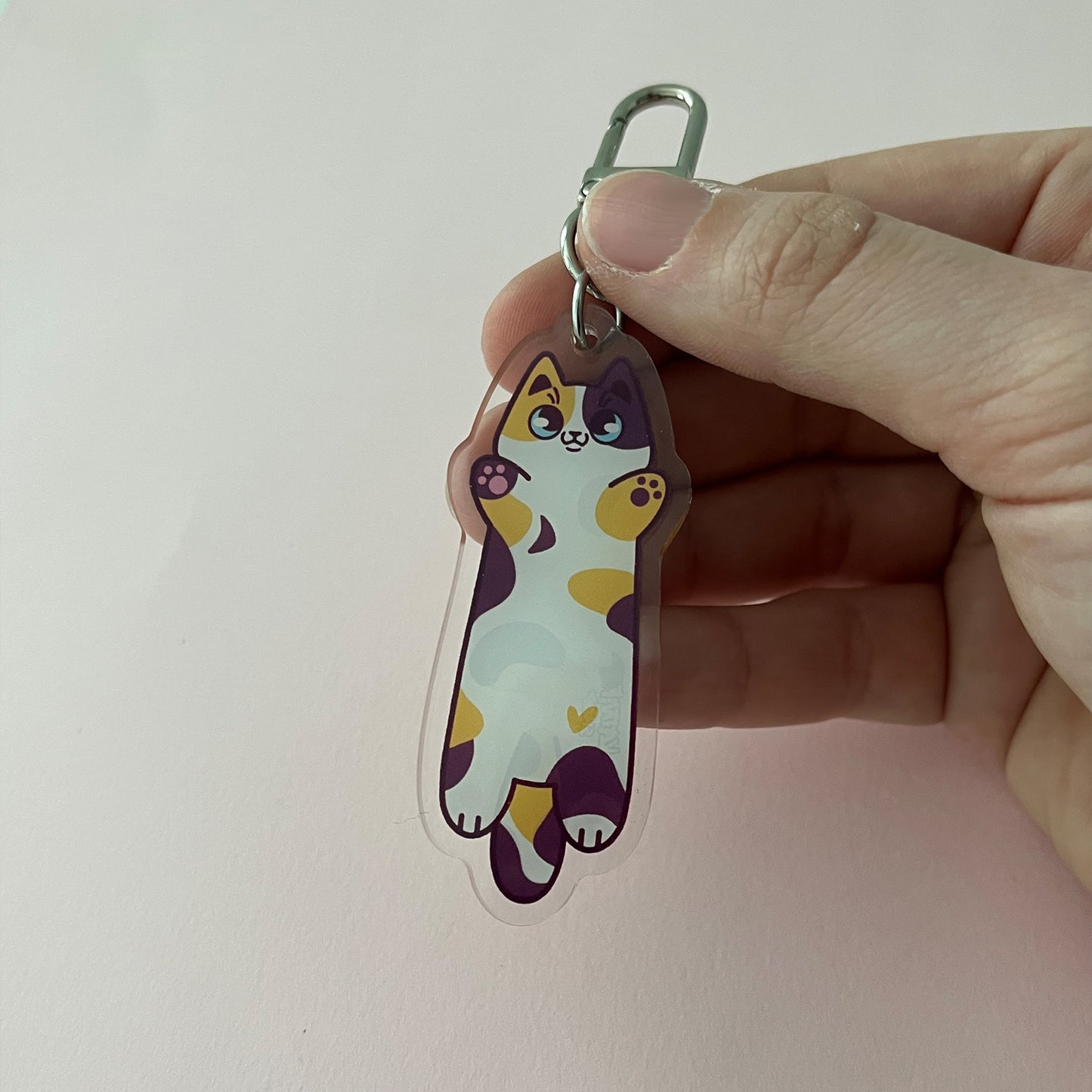 Long Cat Double-Sided Keychain