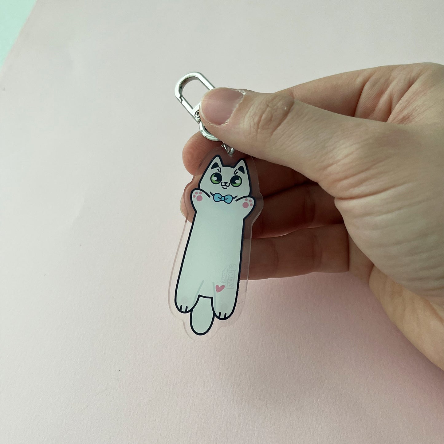 Long Cat Double-Sided Keychain