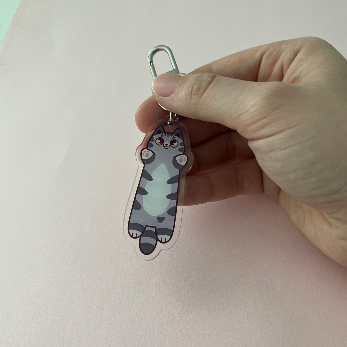 Long Cat Double-Sided Keychain