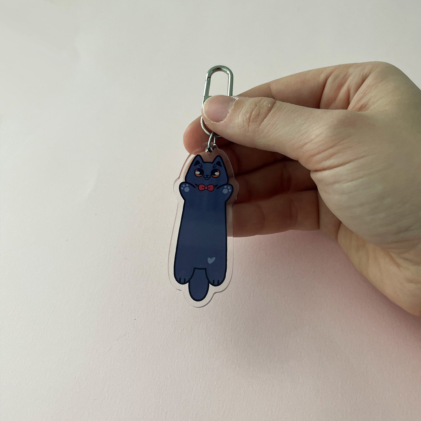 Long Cat Double-Sided Keychain