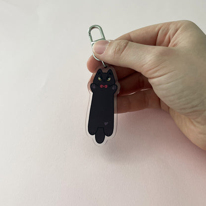 Long Cat Double-Sided Keychain