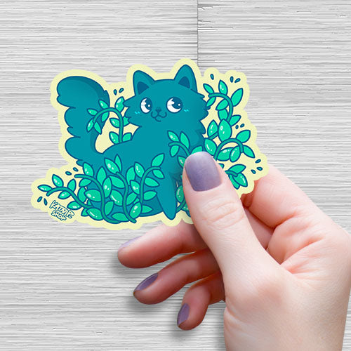 Cute Plant Cat Sticker