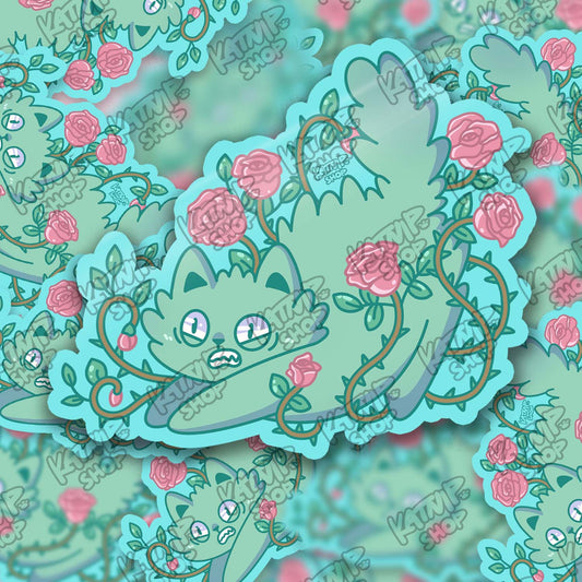 Cute Rose Cat Sticker