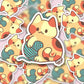 Cute Kitty With Yarn Sticker