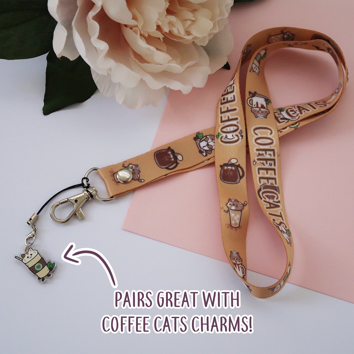 Coffee Cats Lanyard
