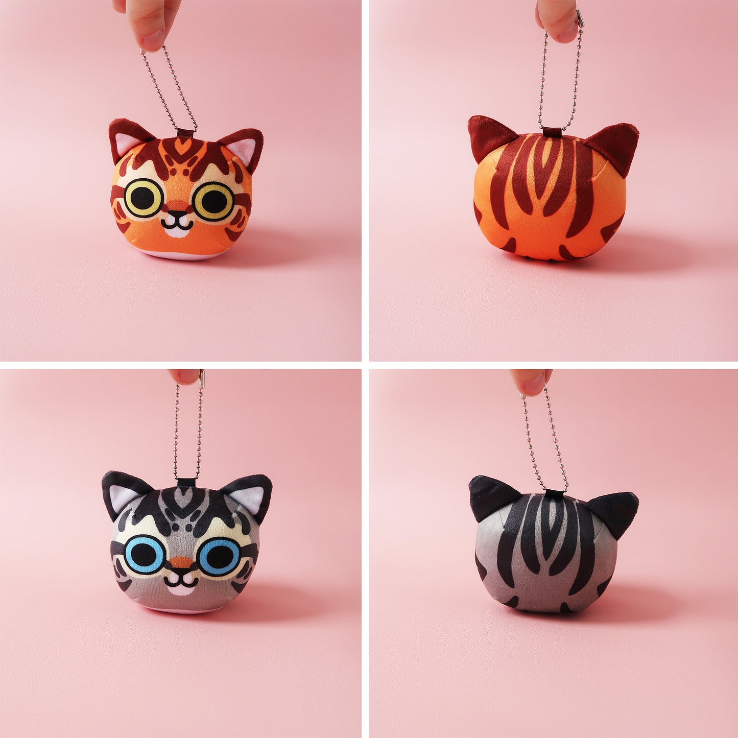 Cat Head Manjuu Plush Keychain