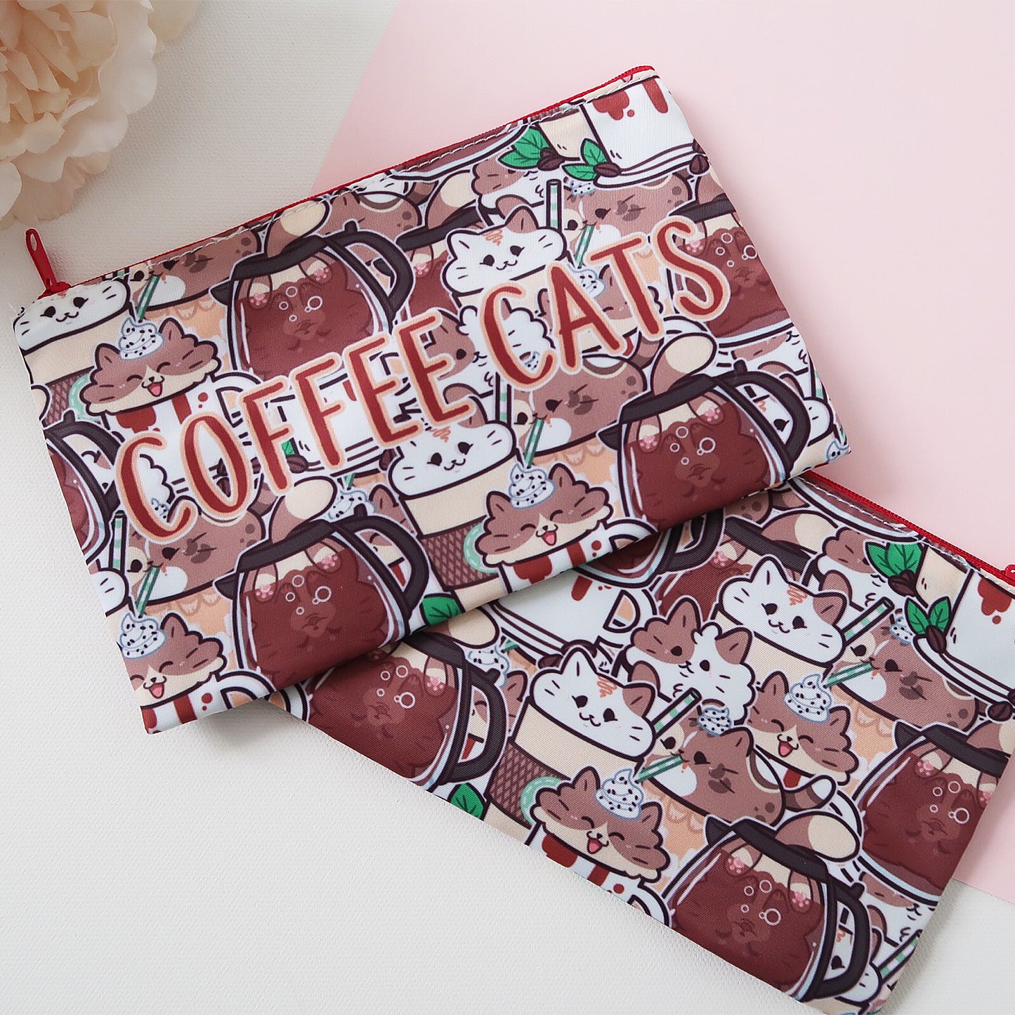 Coffee Cats Zippered Pouch