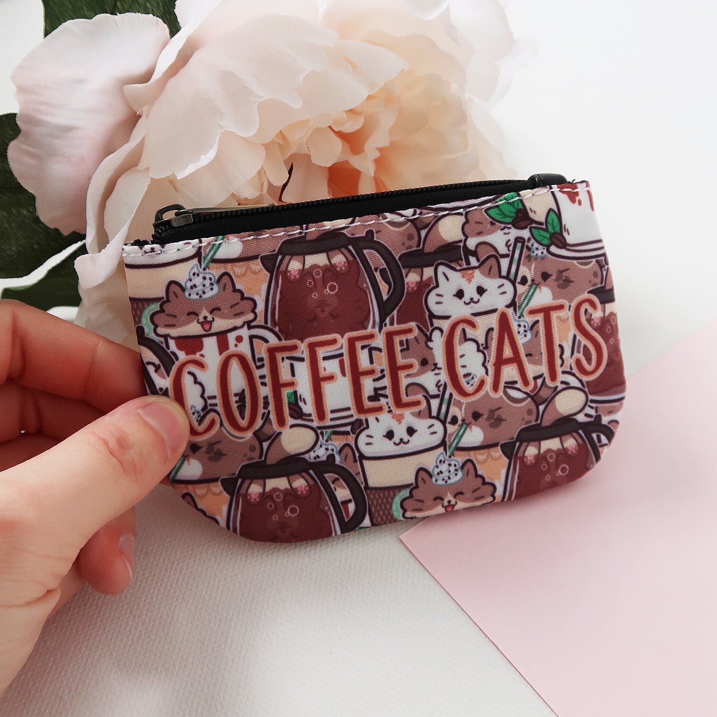 Coffee Cats Zippered Pouch