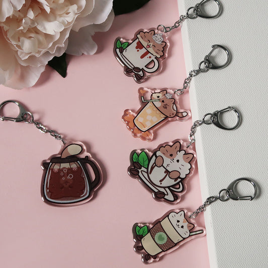 Coffee Cats Keychains