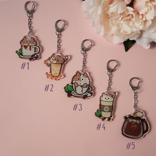 Coffee Cats Keychains