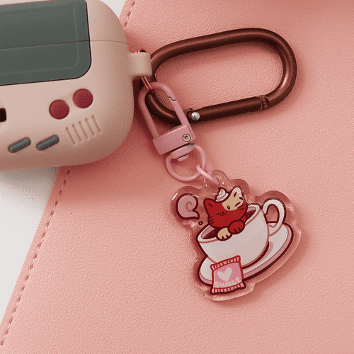 Cute Pink Cat Phone Charm